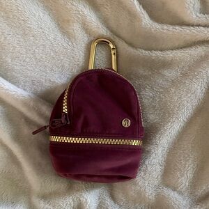Lululemon Athletica Burgundy Mini Bag with Gold Details
